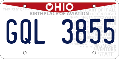 OH license plate GQL3855