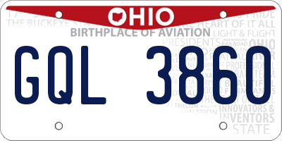 OH license plate GQL3860