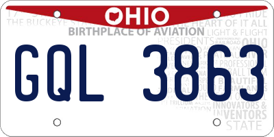 OH license plate GQL3863
