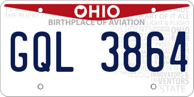 OH license plate GQL3864