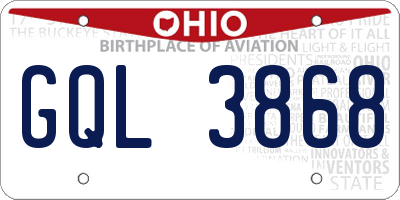 OH license plate GQL3868