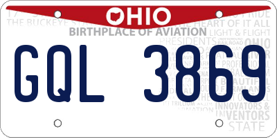 OH license plate GQL3869