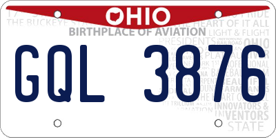 OH license plate GQL3876