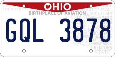 OH license plate GQL3878
