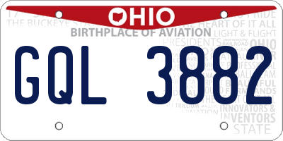 OH license plate GQL3882