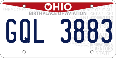 OH license plate GQL3883