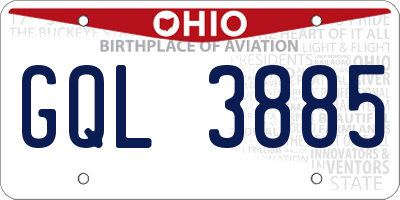 OH license plate GQL3885