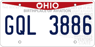 OH license plate GQL3886