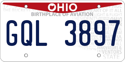 OH license plate GQL3897