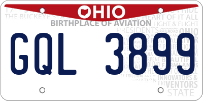 OH license plate GQL3899