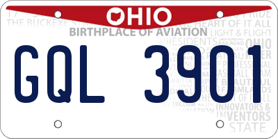 OH license plate GQL3901