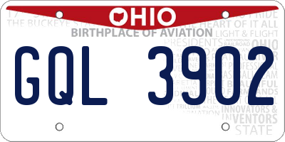 OH license plate GQL3902