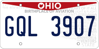 OH license plate GQL3907