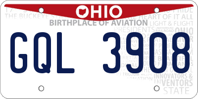 OH license plate GQL3908