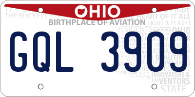 OH license plate GQL3909