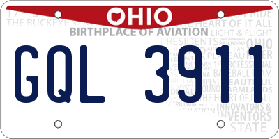 OH license plate GQL3911