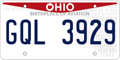 OH license plate GQL3929
