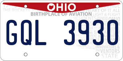 OH license plate GQL3930