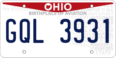 OH license plate GQL3931