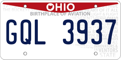 OH license plate GQL3937