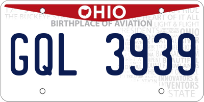 OH license plate GQL3939