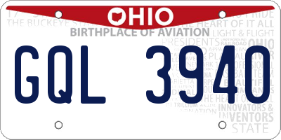 OH license plate GQL3940