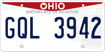 OH license plate GQL3942