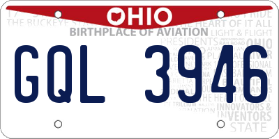 OH license plate GQL3946