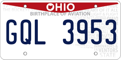 OH license plate GQL3953