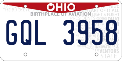OH license plate GQL3958