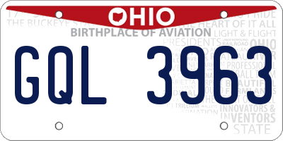 OH license plate GQL3963