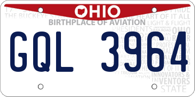 OH license plate GQL3964