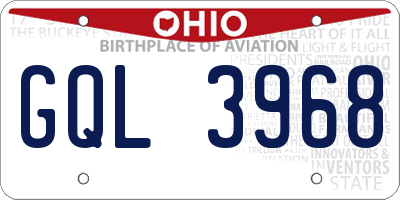 OH license plate GQL3968