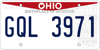 OH license plate GQL3971