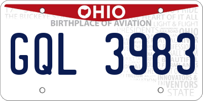 OH license plate GQL3983