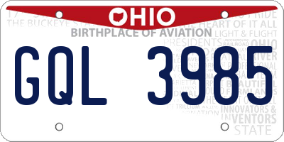 OH license plate GQL3985