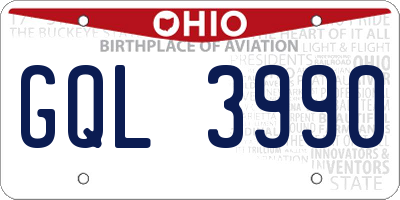 OH license plate GQL3990