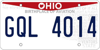 OH license plate GQL4014