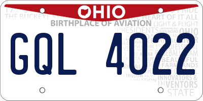 OH license plate GQL4022