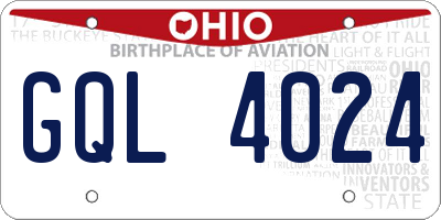 OH license plate GQL4024