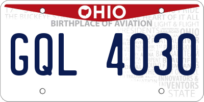 OH license plate GQL4030