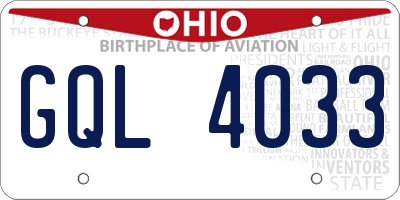OH license plate GQL4033