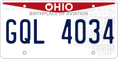 OH license plate GQL4034