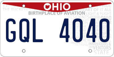 OH license plate GQL4040