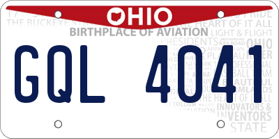 OH license plate GQL4041