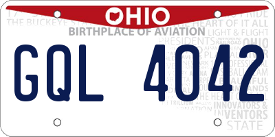OH license plate GQL4042