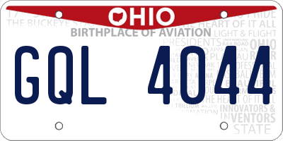 OH license plate GQL4044