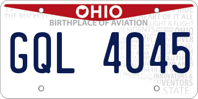 OH license plate GQL4045