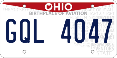 OH license plate GQL4047