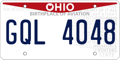 OH license plate GQL4048